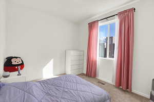 Carpeted bedroom