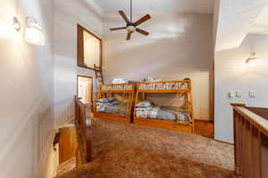 Bedroom with carpet flooring