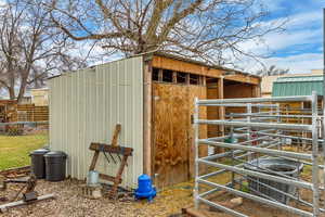 View of outbuilding featuring an outbuilding and an exterior structure