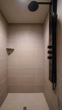 Bathroom with a tile shower