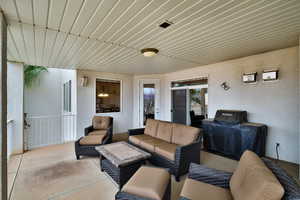 View of patio featuring an outdoor living space