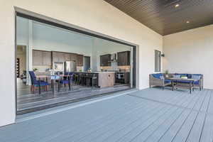 Deck with an outdoor living space