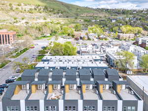 Aerial view with a residential view and a mountain view