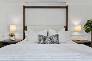 Bedroom with crown molding