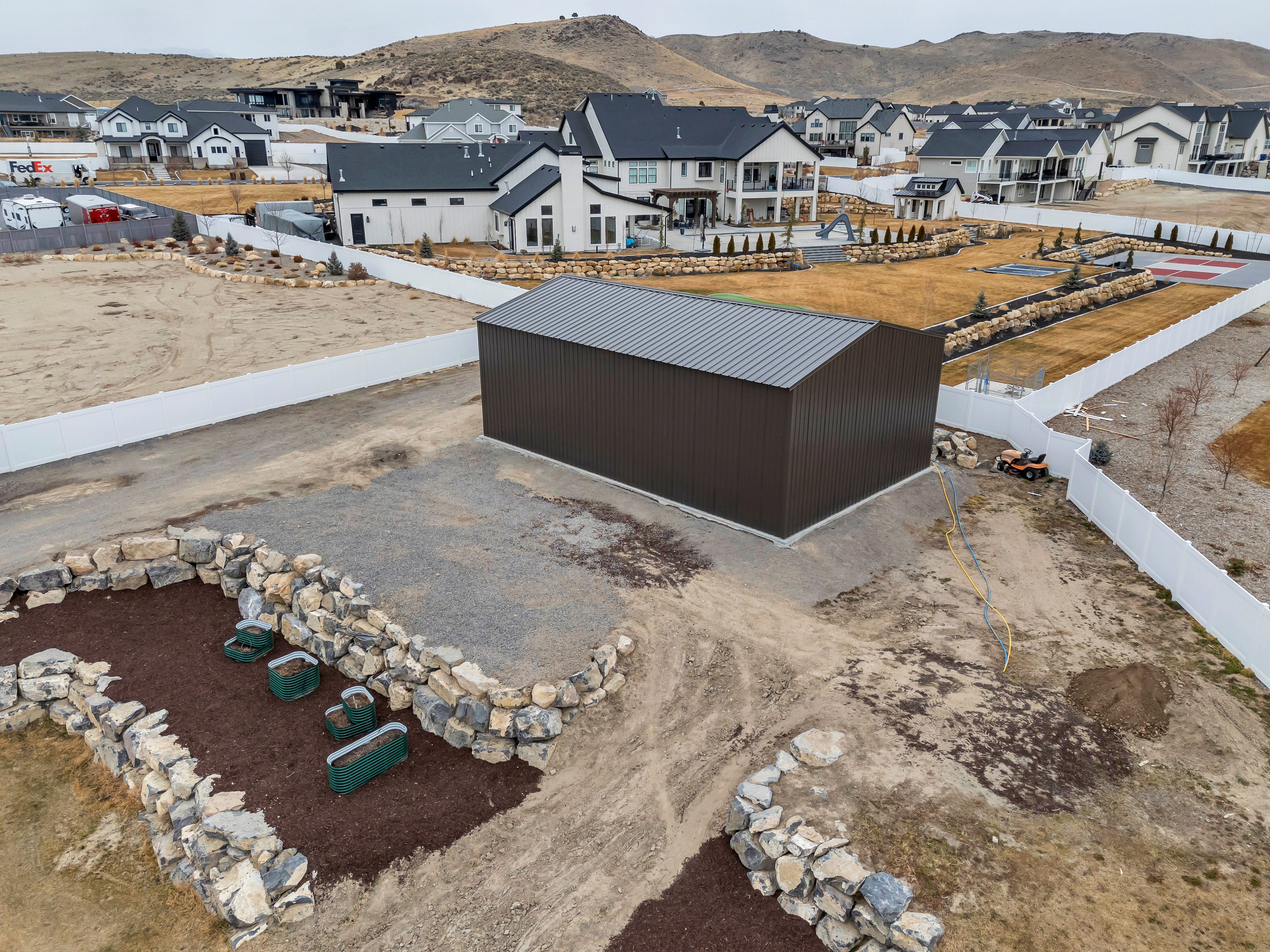 Exterior space featuring a residential view and a mountain view