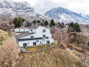 Exterior space with a mountain view