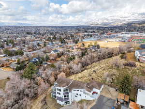 Aerial view featuring a residential view and a mountain view