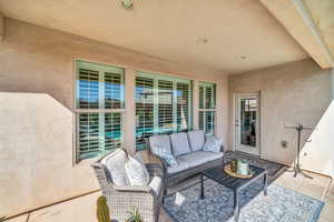 View of patio featuring outdoor lounge area