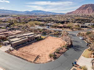 Aerial view featuring a residential view and a mountain view