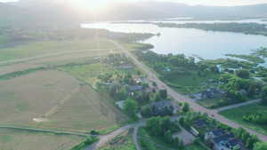 Aerial overview of property's location featuring a nearby Pineview Reservoir and Huntsbille Town.