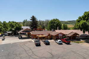 View of front of home with a chimney