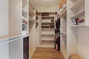 Spacious closet with wood finished floors