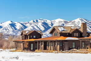 Exterior space featuring a mountain view