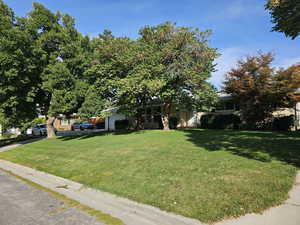 View of front of house with a front lawn