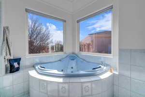 Bathroom featuring a jetted tub