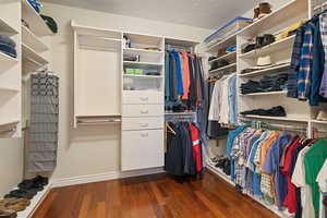 Spacious closet featuring wood finished floors