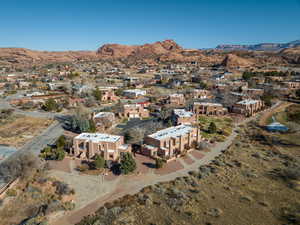 Aerial view with a residential view and a mountain view