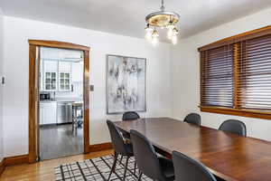 Office featuring light wood-style flooring and baseboards