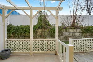 View of patio / terrace with a pergola