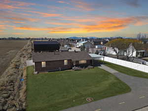 View of aerial view at dusk