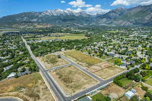 Drone / aerial view of a mountainous background
