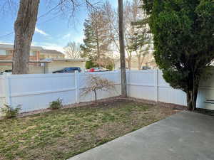 View of yard featuring fence private yard