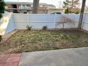 View of yard featuring fence private yard