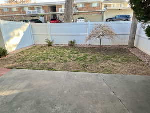 View of yard featuring fence private yard