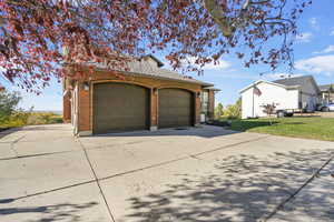 Garage with driveway