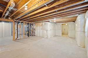 View of unfinished basement