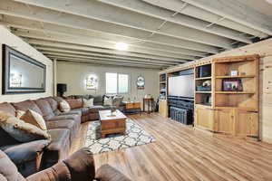 Living room featuring light wood finished floors