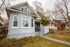 View of front facade featuring covered porch