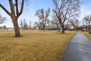 View of yard featuring a residential view