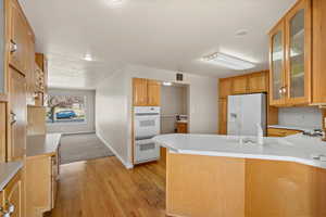 Kitchen with double ovens and tons of storage