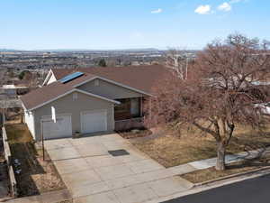 View of front of house with valley views