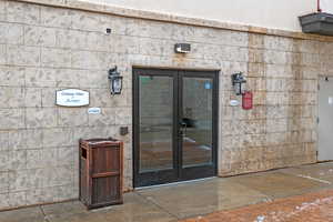 View of exterior entry with french doors