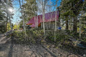 Exterior space with metal roof