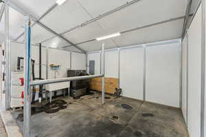 Barn washrack with hot water, sink and washing machine