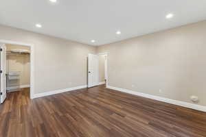 East Downstairs Bedroom with walk in closet.