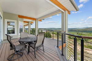 Deck featuring a mountain view