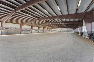 80’ x 160’ partially enclosed arena.  Marine vinyl panels are removable