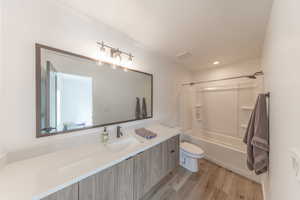 Full en-suite bath in bedroom #2. Plenty of counter space!