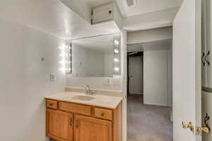 Bathroom featuring vanity and visible vents