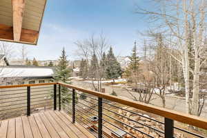 View of snow covered deck