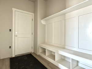 Mudroom featuring wood finished floors