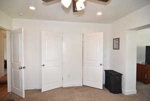 Bedroom #3 showing dual closets and entry from hall into the room