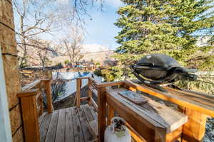 View of wooden deck