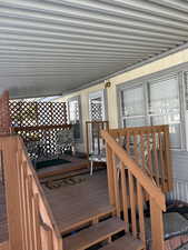 View of wooden deck