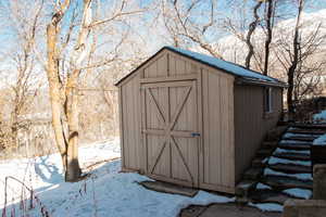 storage shed in backyard.