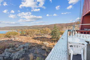 View of mountain feature with a water view